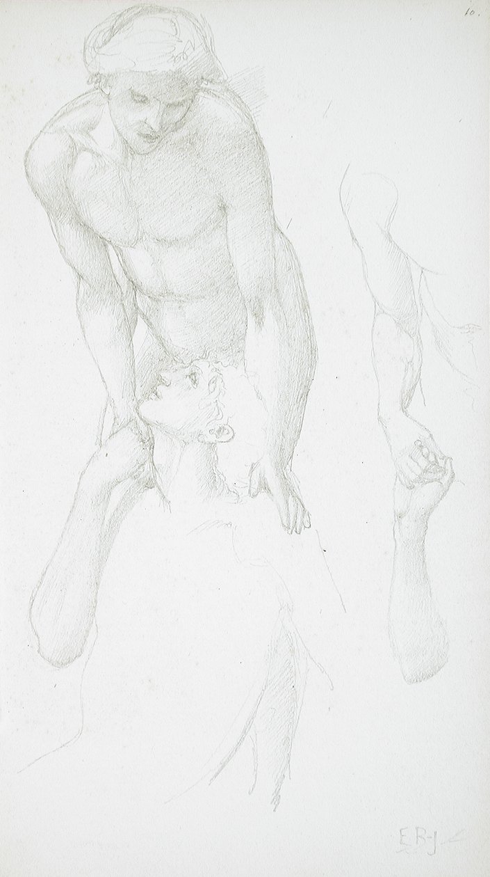 Twee mannelijke naakten door Edward Burne-Jones