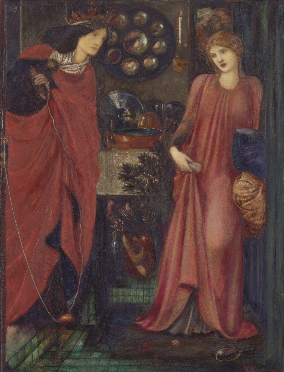 Eerlijke Rosamund en Koningin Eleanor door Edward Burne Jones
