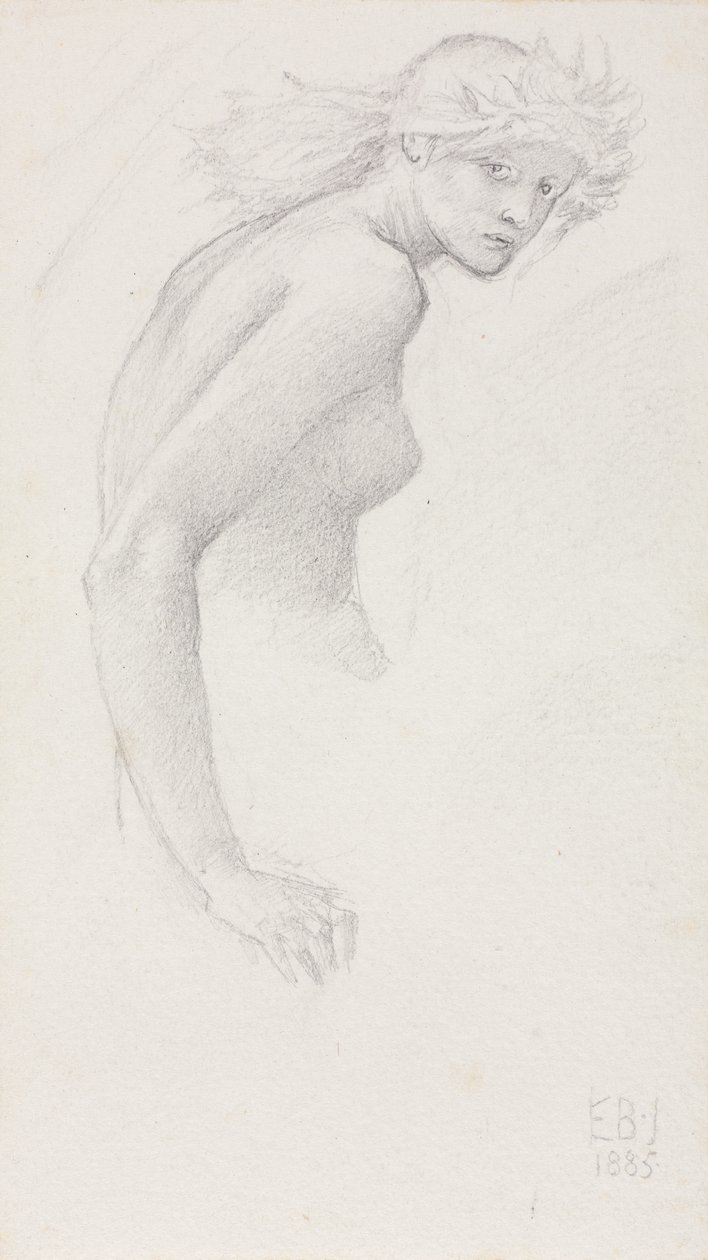 Studie van een vrouwelijke figuur door Edward Burne Jones