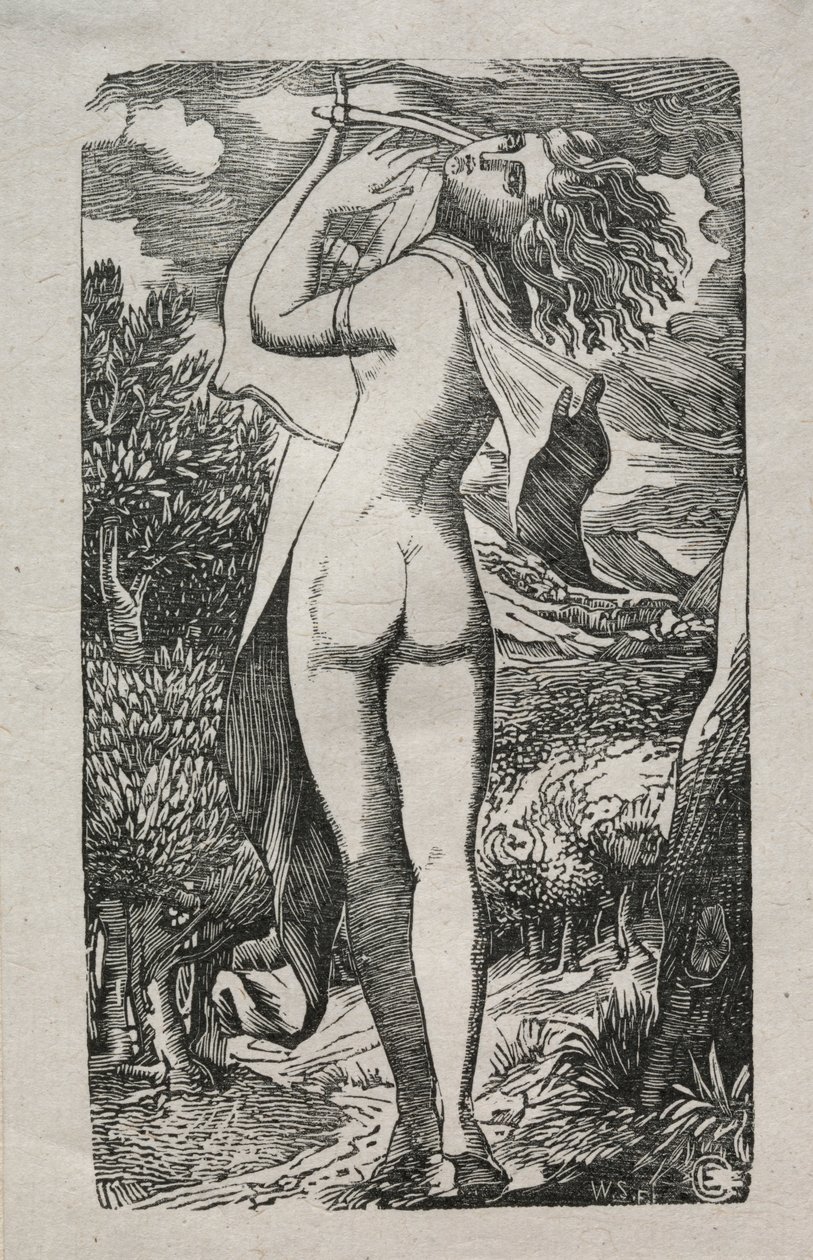 Bacchante of De Speler op de Lier door Edward Calvert