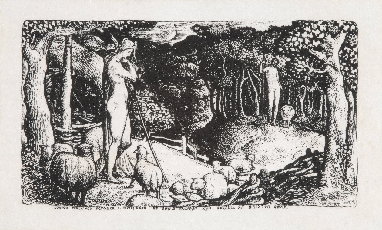 Ideaal Pastoraal Leven, 1829 door Edward Calvert