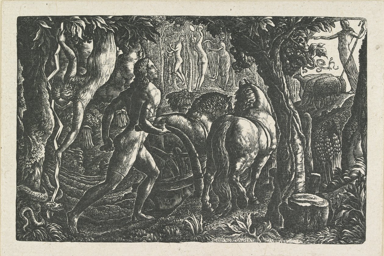 De ploeger: Christian ploegt de laatste voor van het leven door Edward Calvert