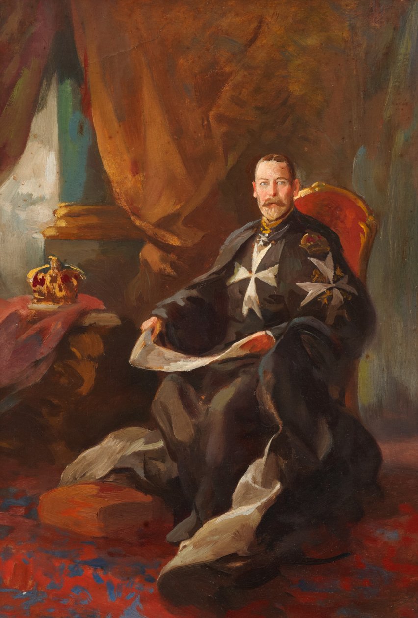 Studie voor portret van koning George V door Edward Caruana Dingli