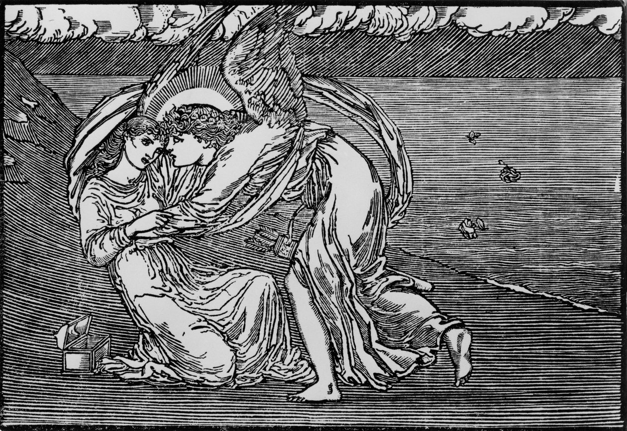 Cupido Herleeft Haar door Edward Coley (after) Burne Jones