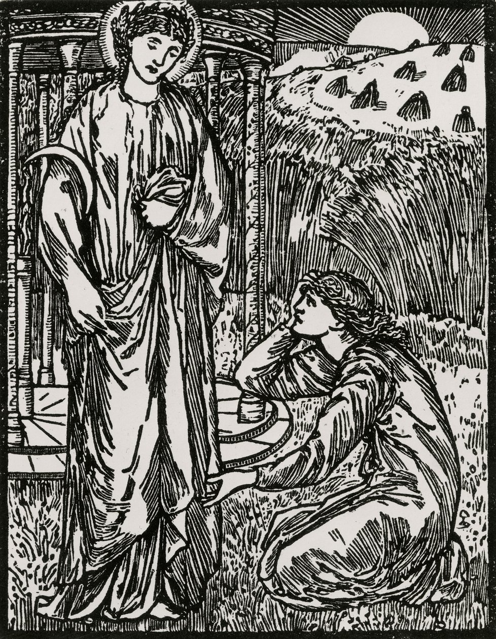 Psyche en Ceres door Edward Coley (after) Burne Jones