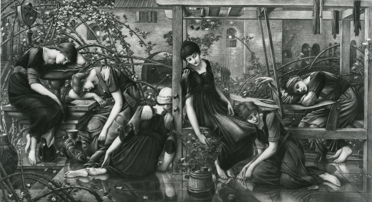 De tuin binnenplaats, uit de Briar Rose Serie door Edward Coley (after) Burne Jones