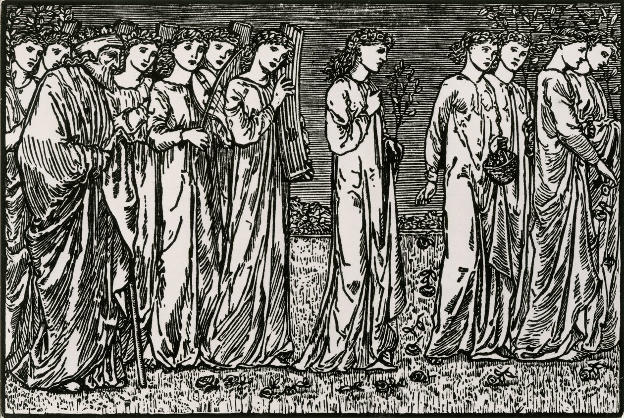 De Processie naar de Heuvel door Edward Coley (after) Burne Jones