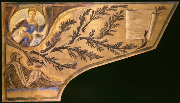 Dichter Muse - pianodeksel papier door Edward Coley Burne Jones