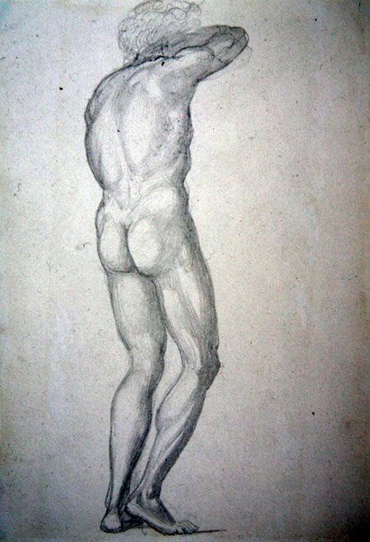 Studie van een staande naakt, c.1873 door Edward Coley Burne Jones