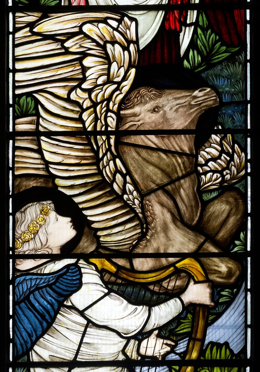 Engel en stier (detail) door Edward Burne Jones