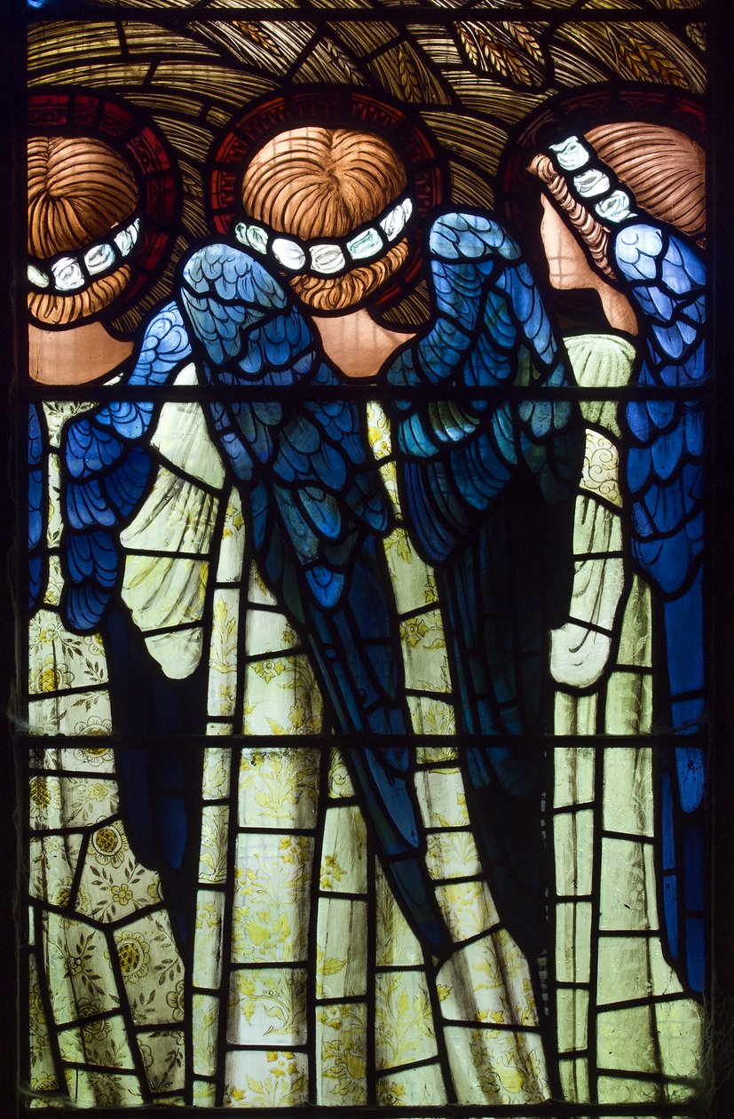 Harwarden, St Deiniol, Engelen, De Geboorte door Edward Burne Jones