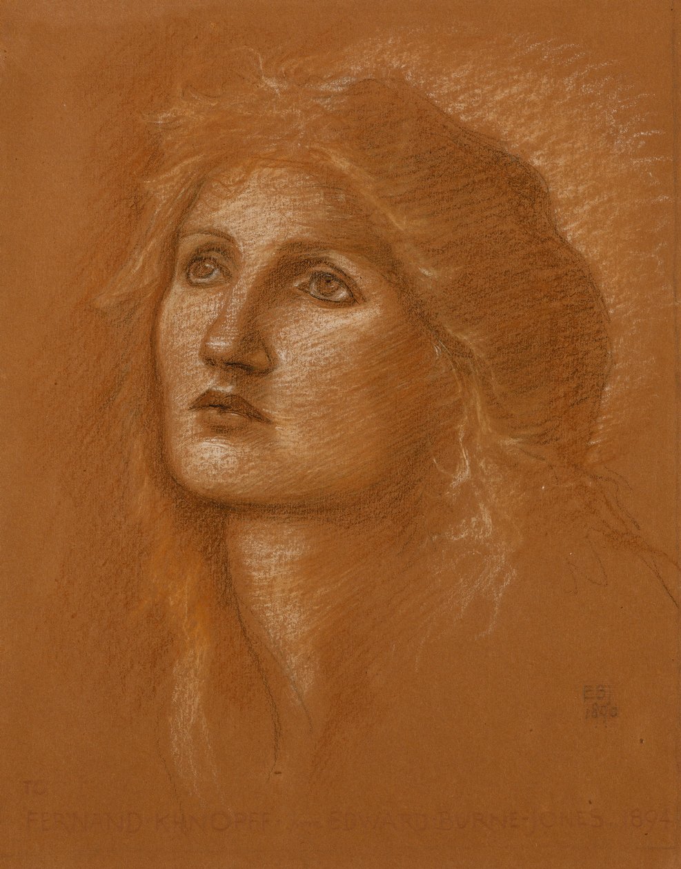 Hoofd van een Vrouw door Edward Burne Jones