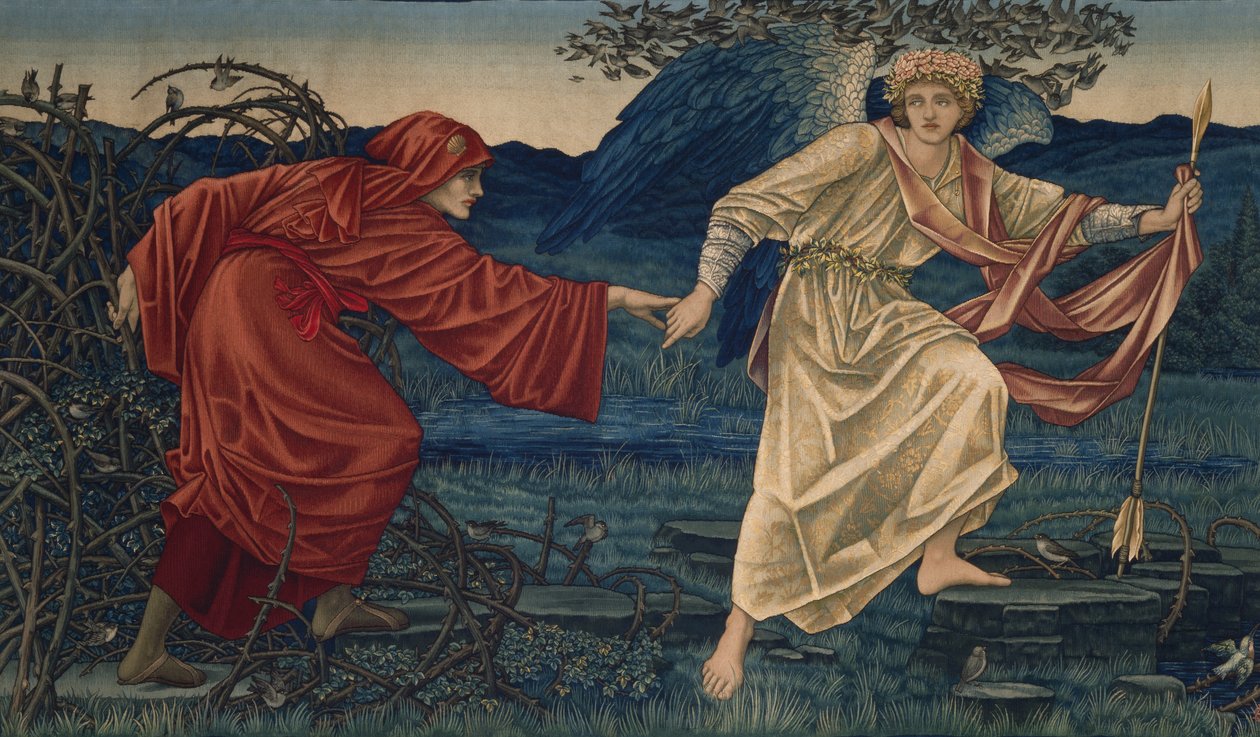 Liefde leidt de pelgrim, Wandtapijt, 1909 door Edward Burne Jones