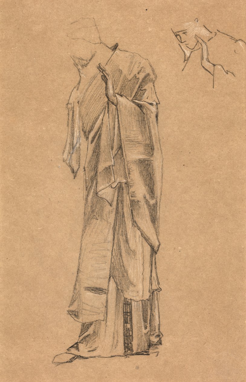 Studie geassocieerd met "De Droom van Lancelot" door Edward Burne Jones