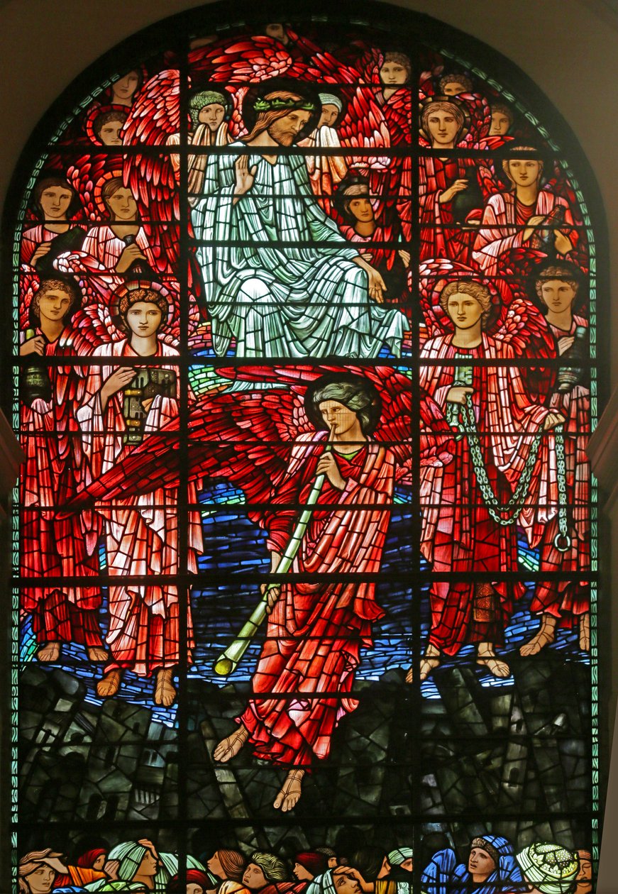 Het Laatste Oordeel, 1885-1897 (glas-in-lood) door Edward Burne Jones