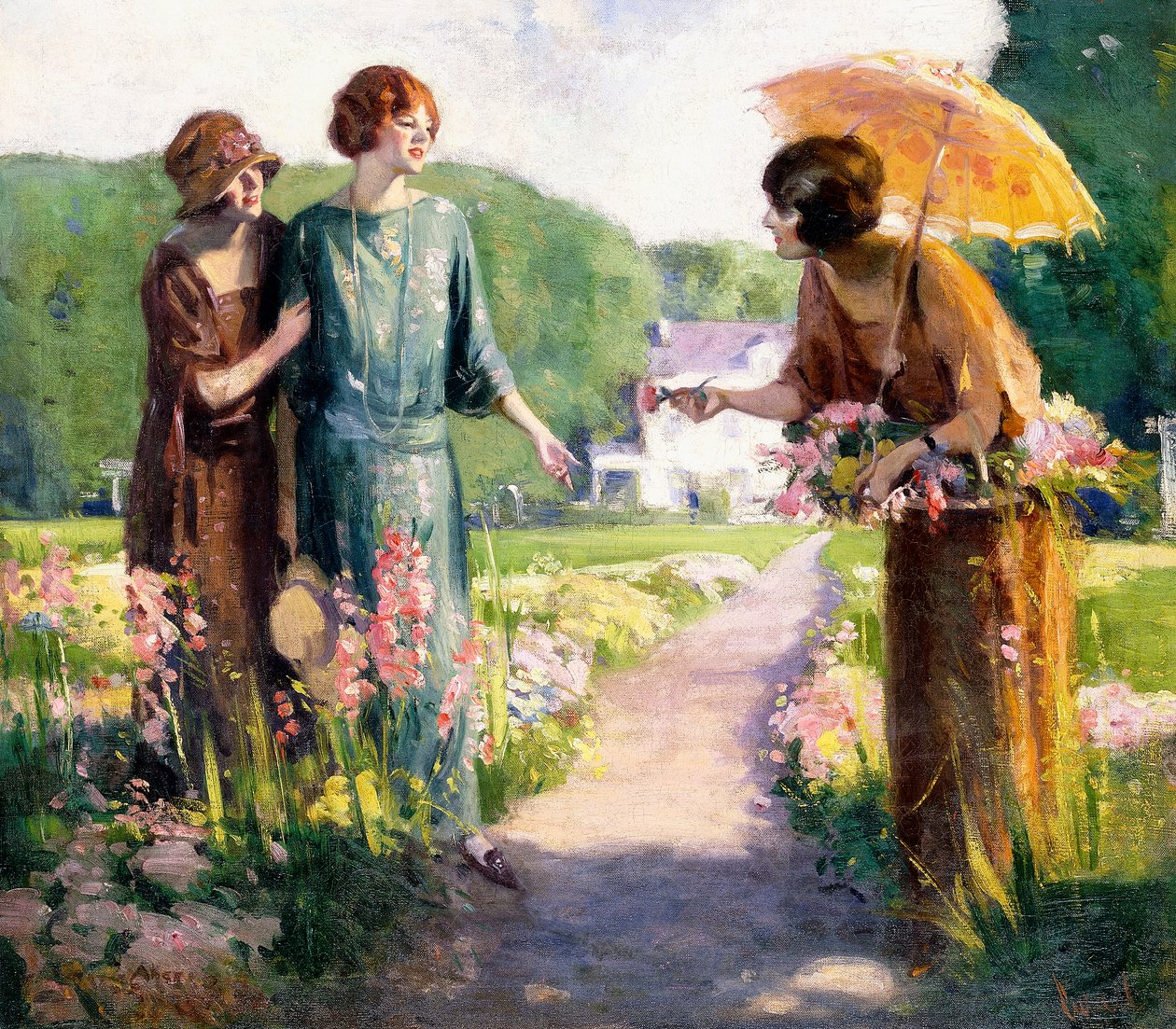 Bloemen plukken door Edward Cucuel