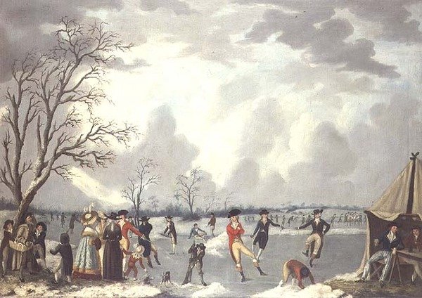 Schaatsscene door Edward Dayes