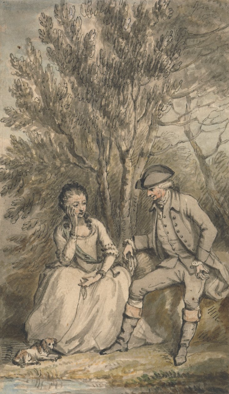 Illustratie bij Een Sentimentele Reis: Episode: Maria en haar hond Sylvia door Edward Edwards