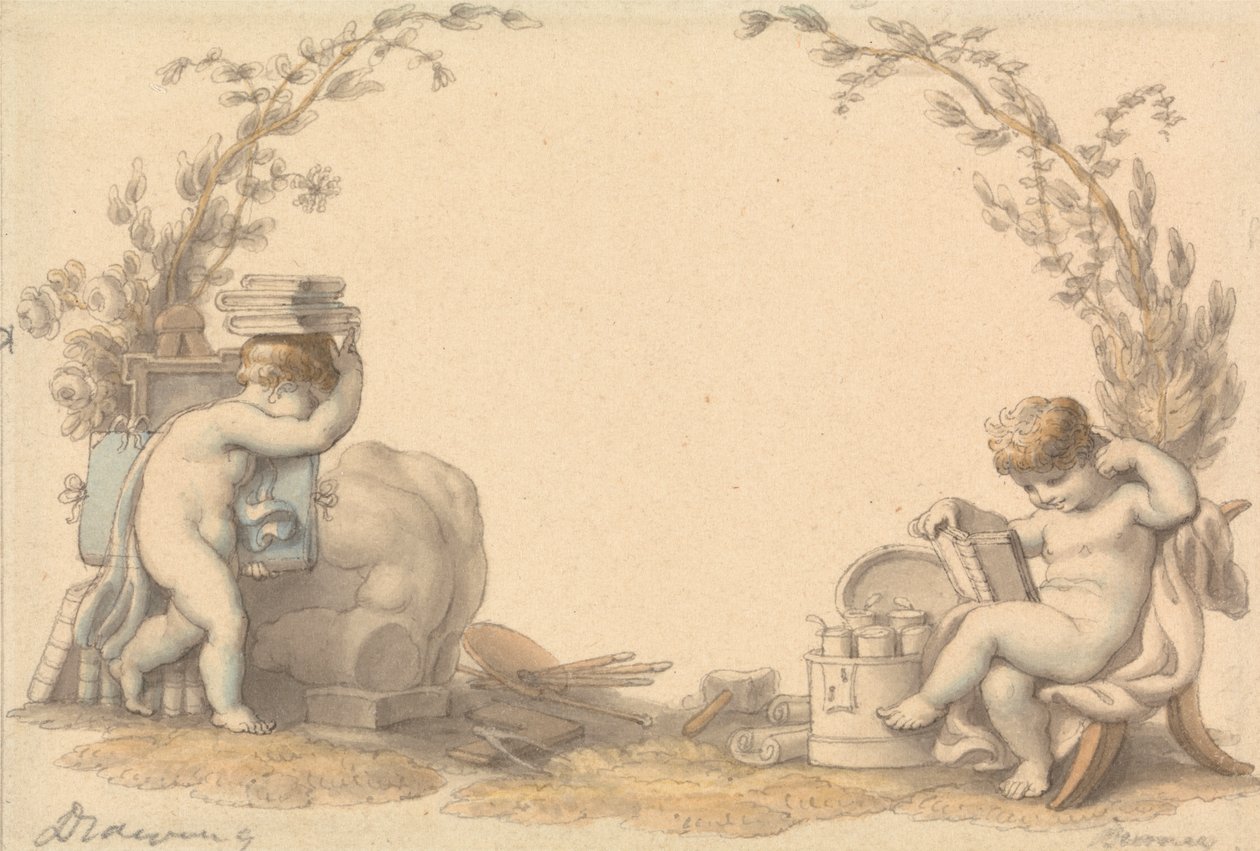 Allegorie van Tekenen door Edward Francis Burney
