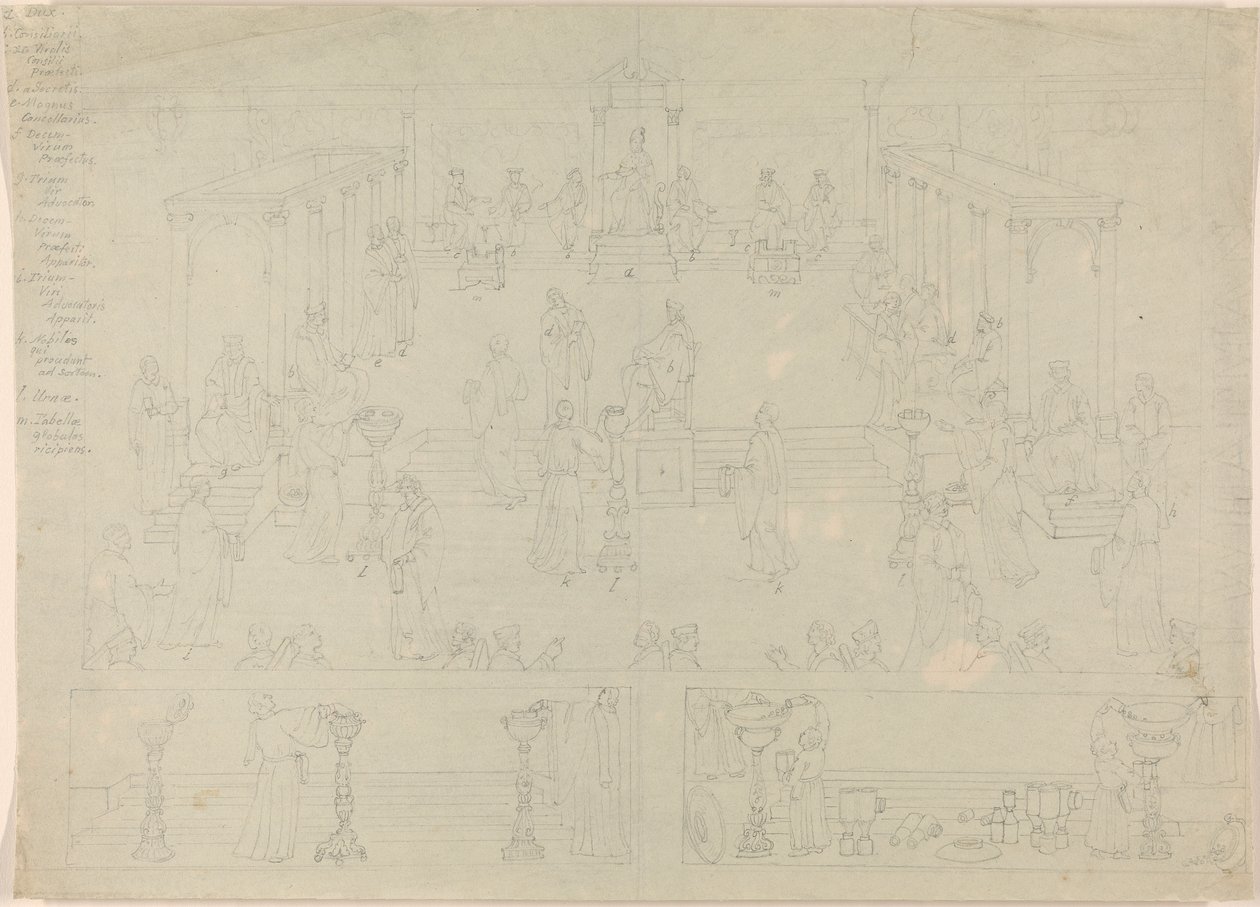 Ontwerp voor Romeinse Regeringskamer (?) door Edward Francis Burney
