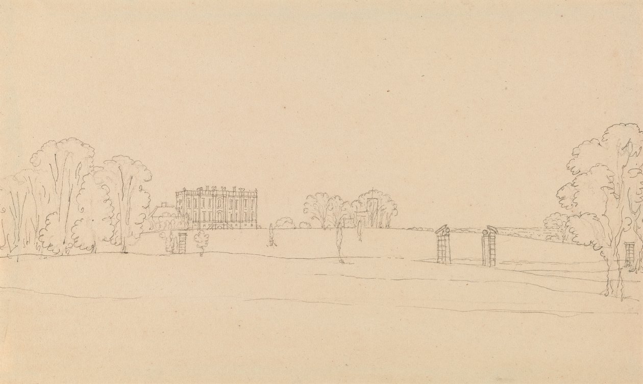 Ver uitzicht op Easton Neston, Northants door Edward Francis Burney
