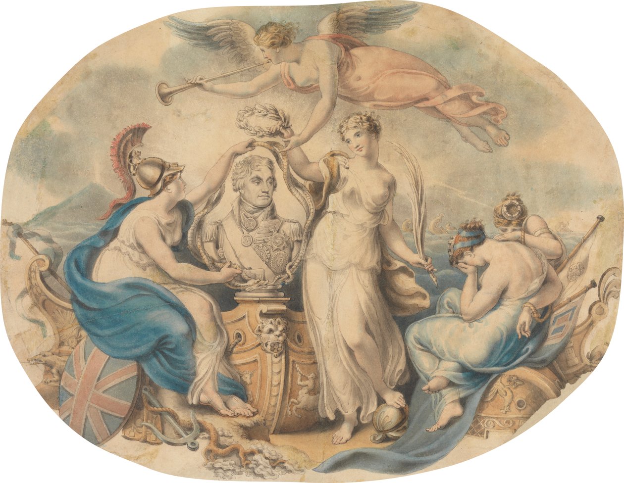 Hulde aan Nelson door Edward Francis Burney