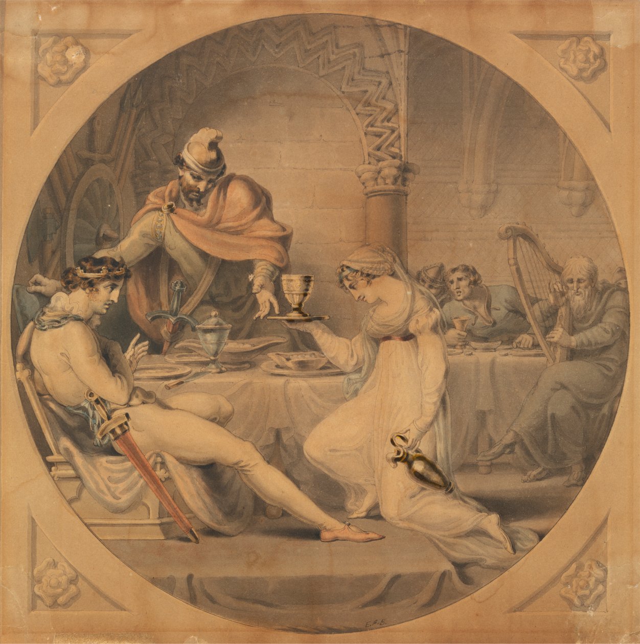MacBeth: Het banketscène - MacBeth, Act II, Scene IV door Edward Francis Burney