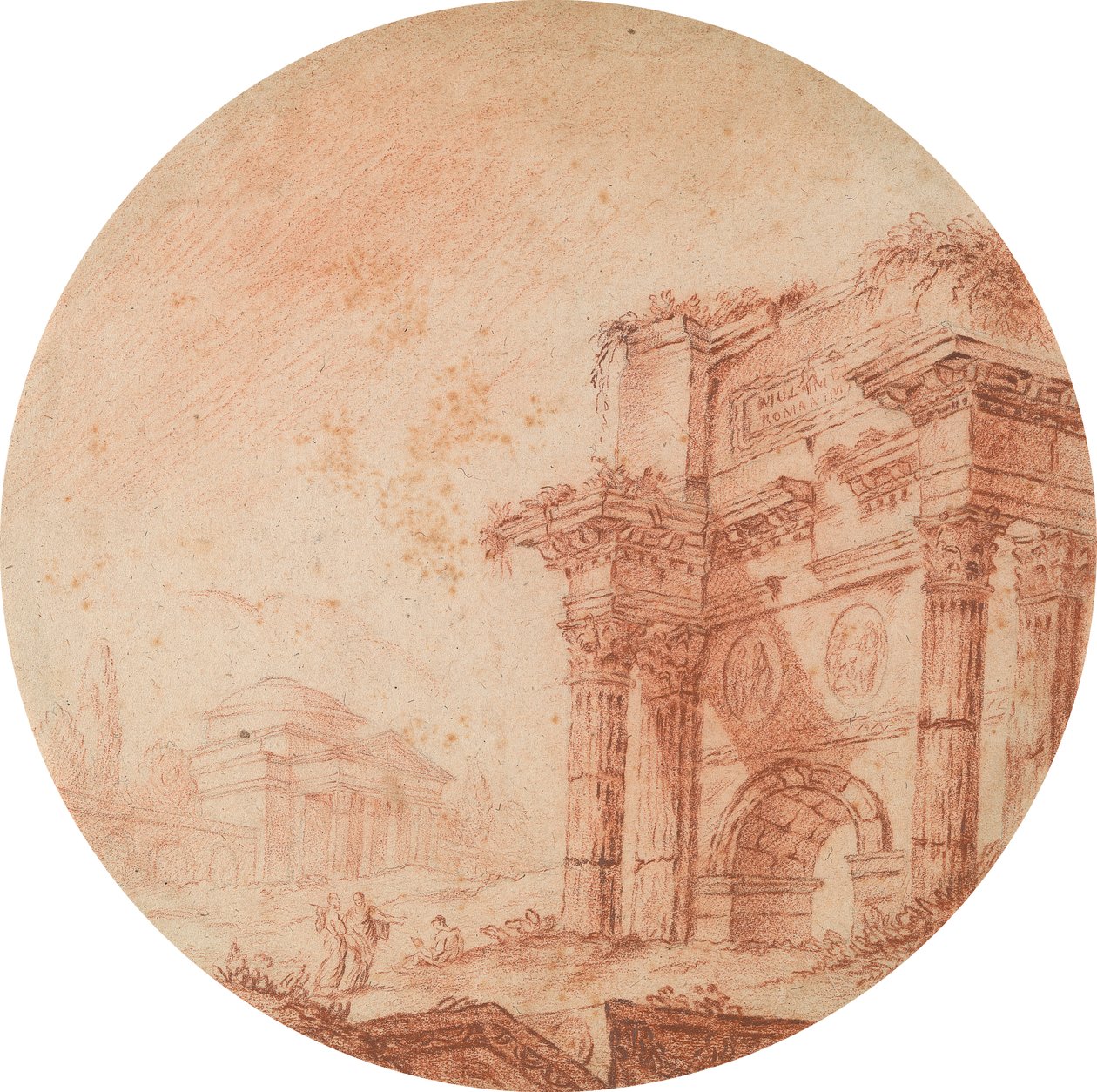 Romeinse ruïnes door Edward Francis Burney