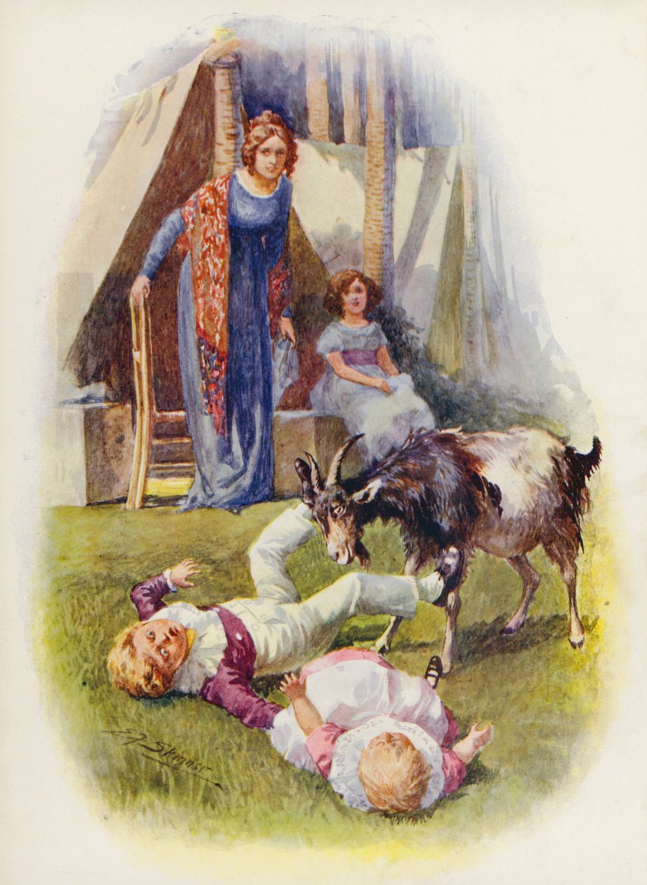 Illustratie voor Masterman Ready door Captain Marryat (kleurenlitho) door Edward Frederick Skinner