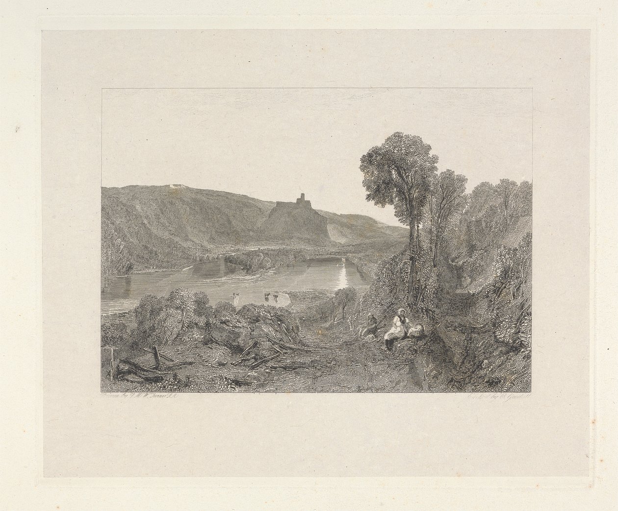 Prudoe Kasteel, Northumberland door Edward Goodall