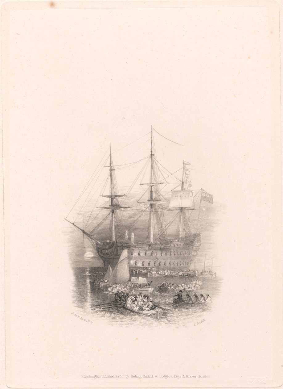 De Bellerophon, Plymouth Sound door Edward Goodall