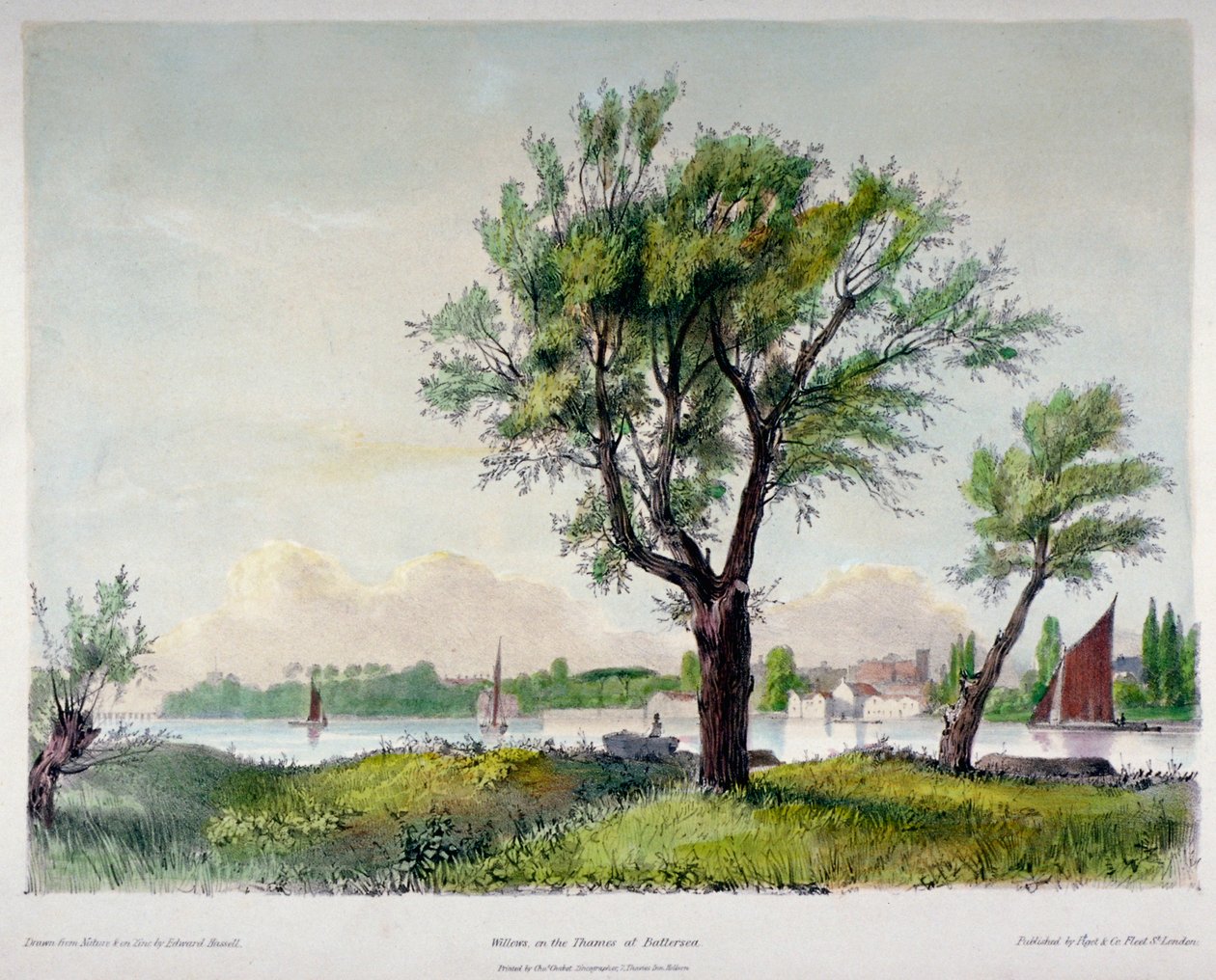 Battersea, Londen, 1840 door Edward Hassell