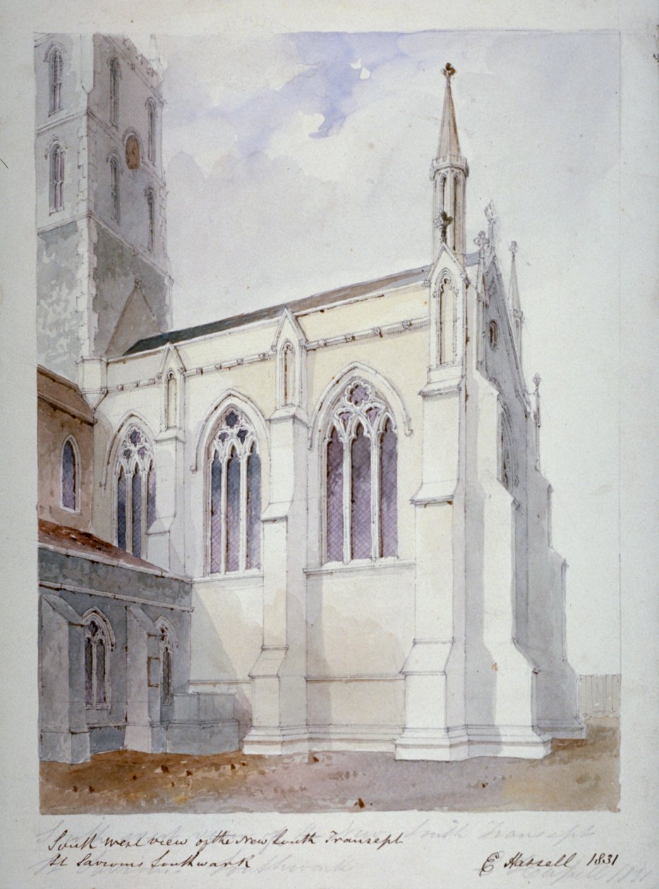 Southwark Cathedral, Londen, 1831 door Edward Hassell