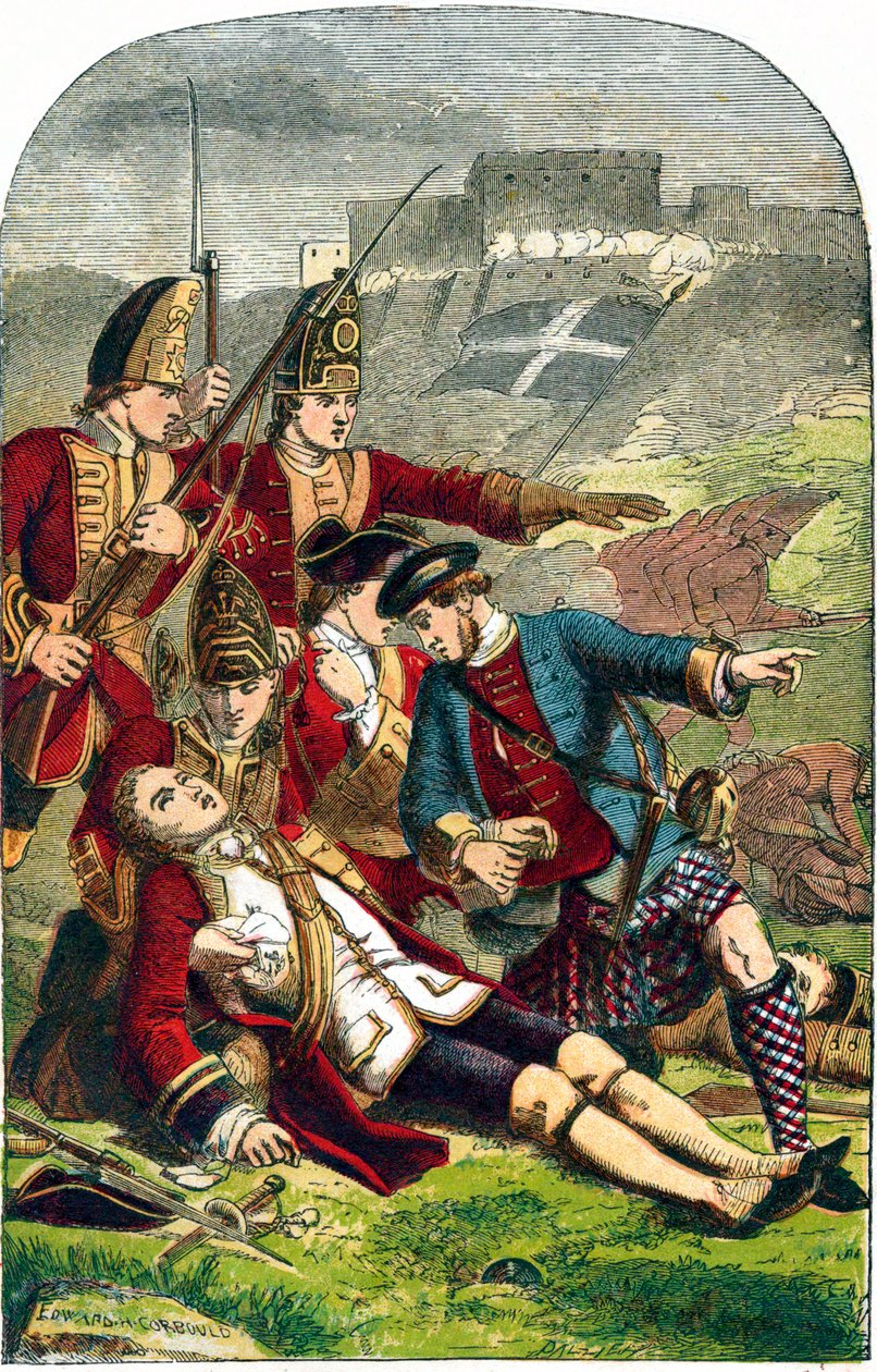 Dood van generaal James Wolfe bij het beleg van Quebec, 1759 c1870 door Edward Henry Corbould
