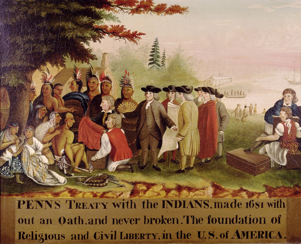 Verdrag van Penn met de Indianen in 1682, c.1840 door Edward Hicks