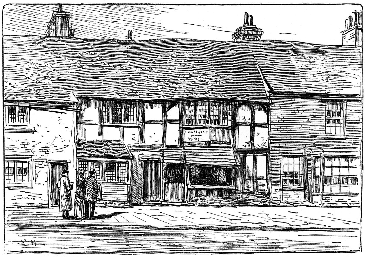 Geboorteplaats van Shakespeare voor restauratie, Stratford-upon-Avon, Warwickshire, 1885 door Edward Hull