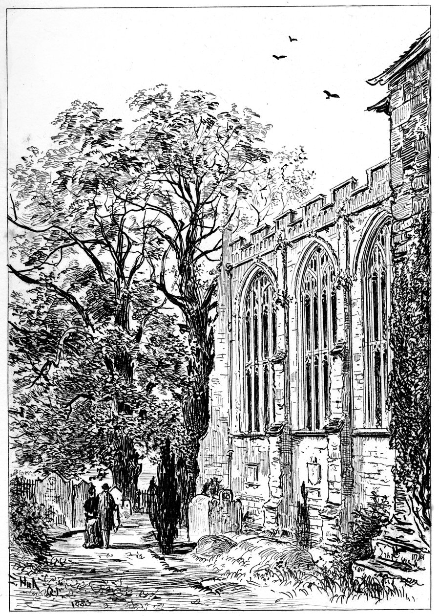 Het koor van de kerk van Stratford, Stratford-upon-Avon, Warwickshire, 1885 door Edward Hull