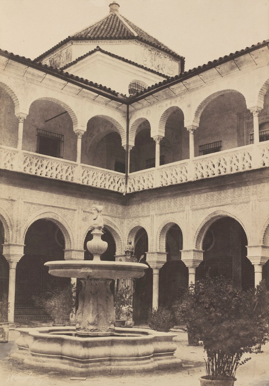 Spanje. Sevilla, Binnenplaats van het Huis van de Hertog van Medina Celi, bekend als het Huis van Pilatus,1853 (foto) door Edward King Tenison