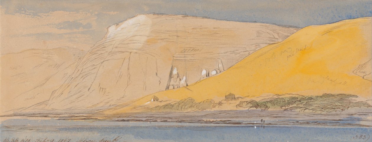Abu Simbel, 10:30 am, 9 februari 1867 (383) door Edward Lear