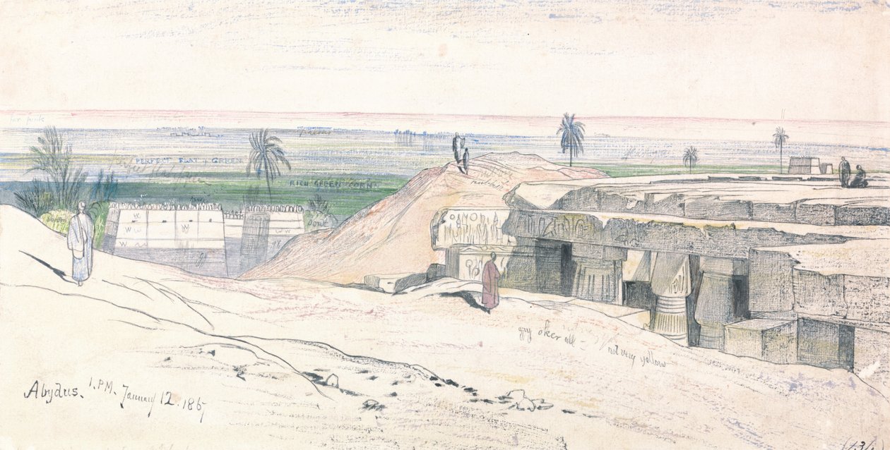 Abydos, 13:00 uur, 12 januari 1867 (134) door Edward Lear