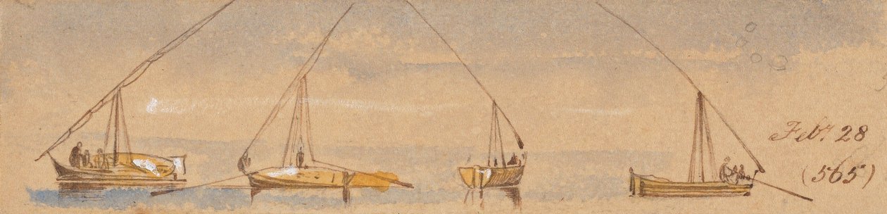 Boten (Dahabeahs); 28 februari [1867] (565) door Edward Lear