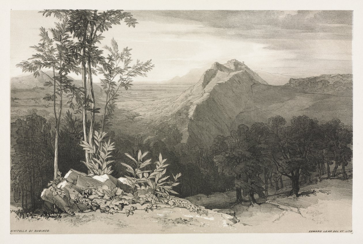 Civitella di Subiaco door Edward Lear