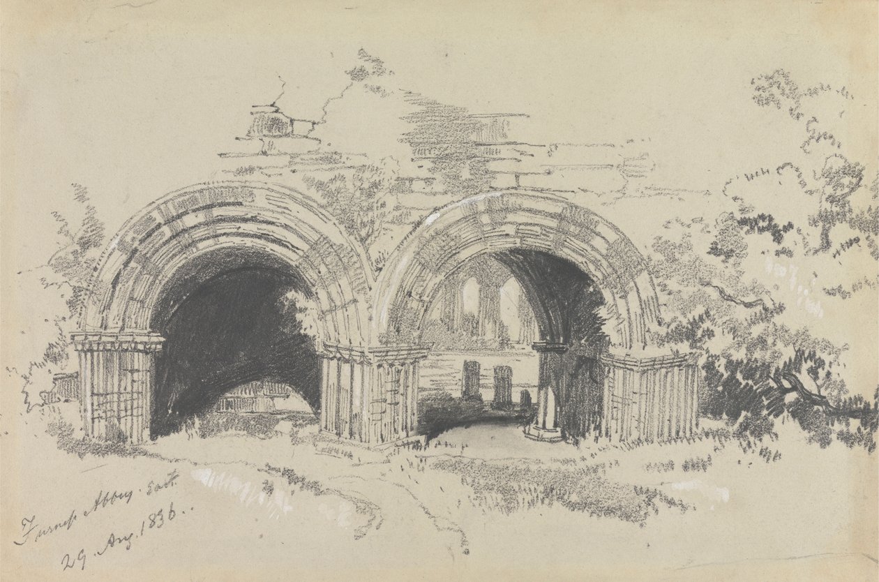 Furness Abbey Oost, 29 augustus 1836 door Edward Lear
