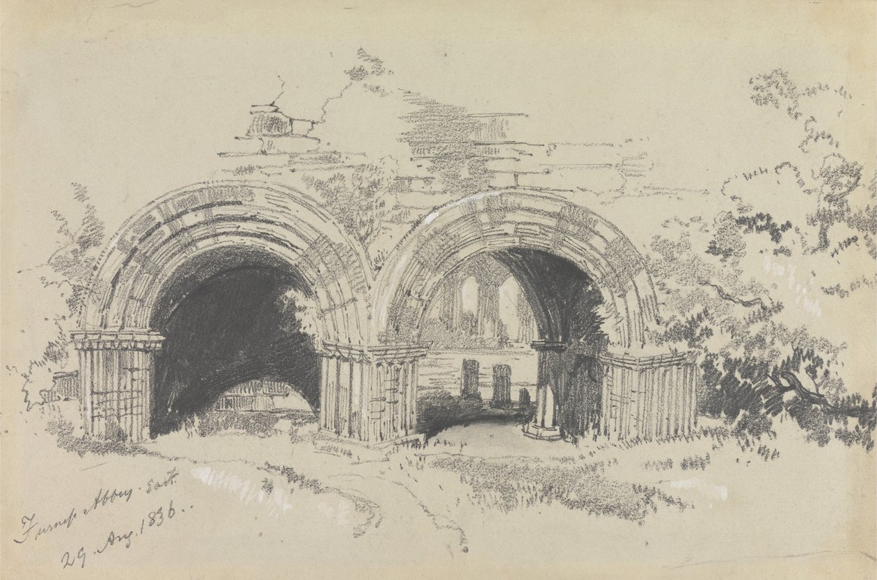 Furness Abbey Oost, 29 augustus 1836 door Edward Lear
