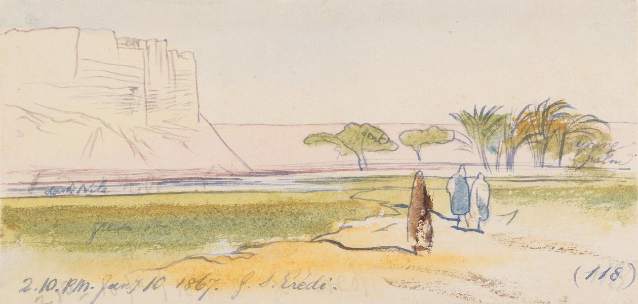 Gebel S. Eredi; 14.10 uur, 10 januari 1867 (118) door Edward Lear