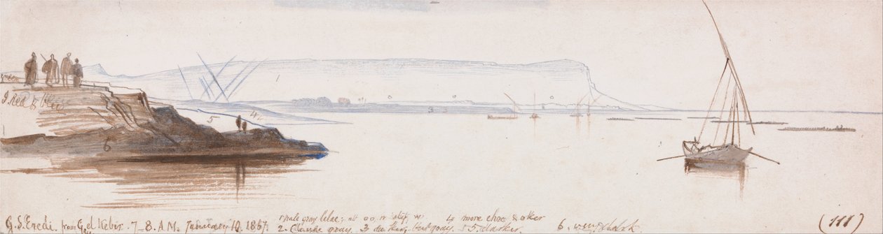 Gebel Sheikh Erfgenamen van Gau el Kebir door Edward Lear