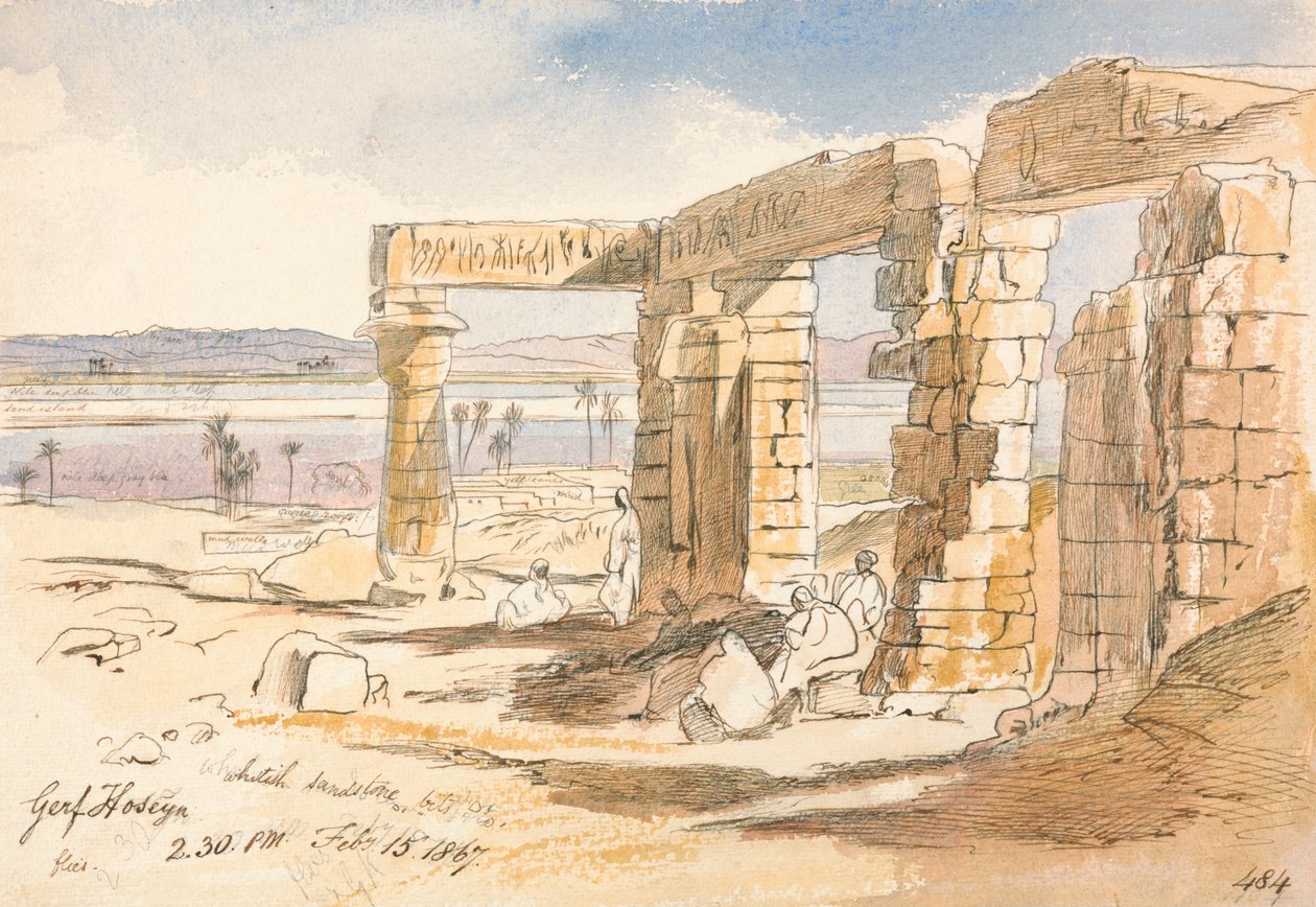 Gerf Hoseyn, 14:30 uur, 15 februari 1867 (484) door Edward Lear