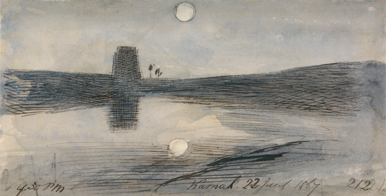 Karnak, 21:30 uur, 22 januari 1867 (212) door Edward Lear