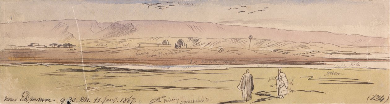 Omgeving Ekhmim door Edward Lear