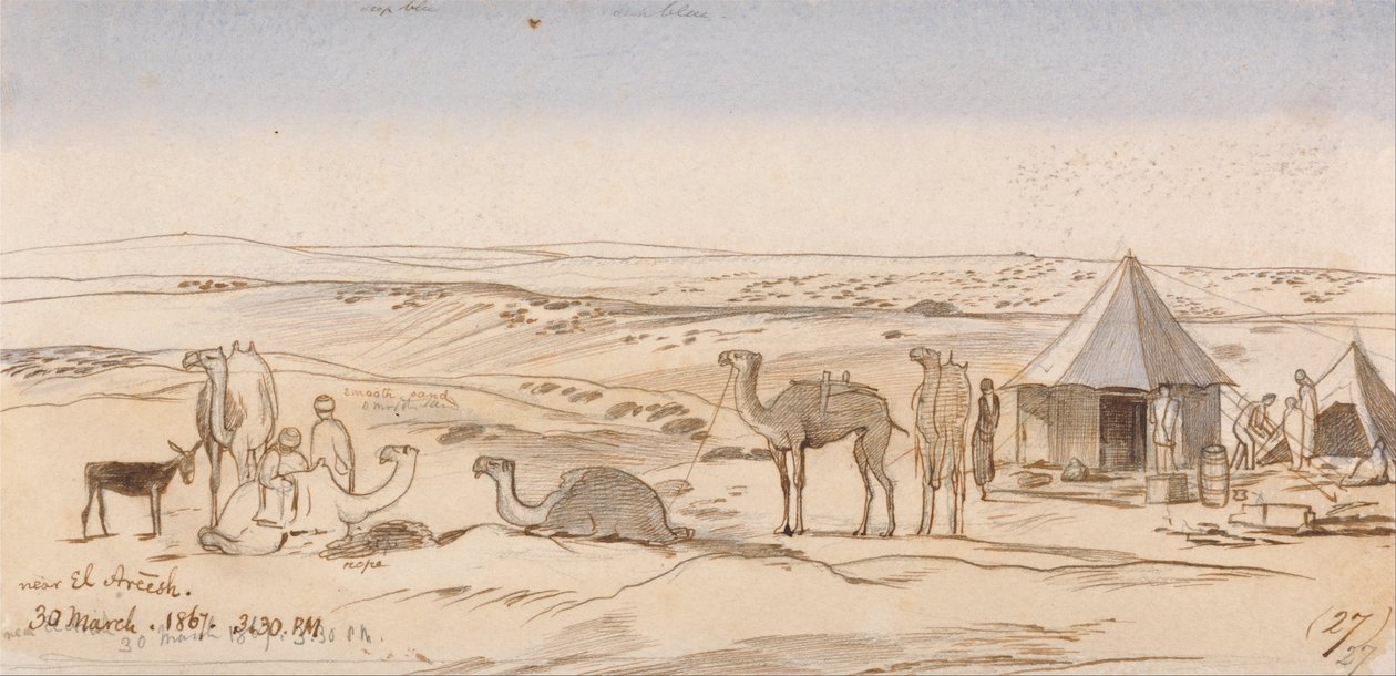 Bij El Areesh, 15:30 uur, 30 maart 1867 (27) door Edward Lear